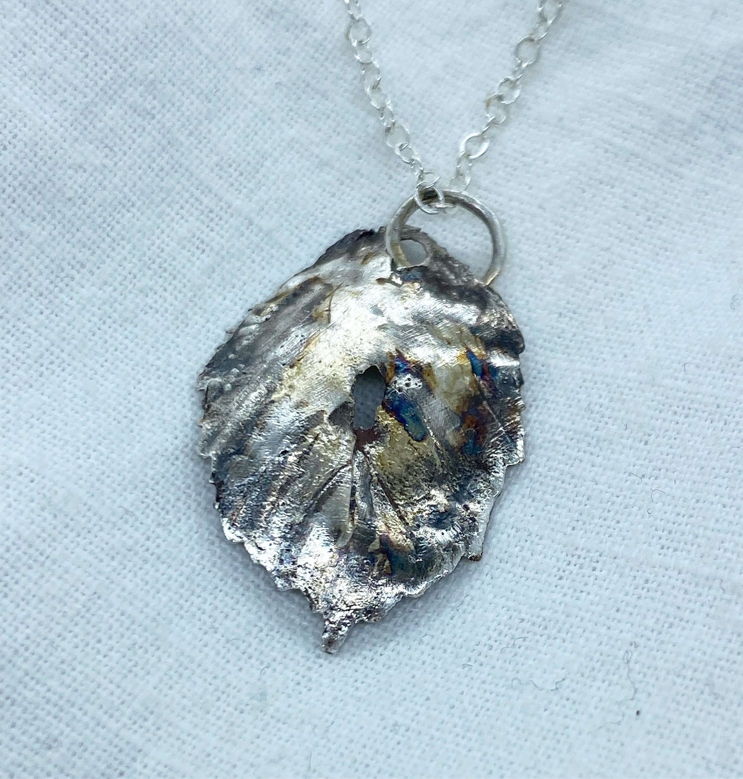 Leaf pendant necklace silver jewellery