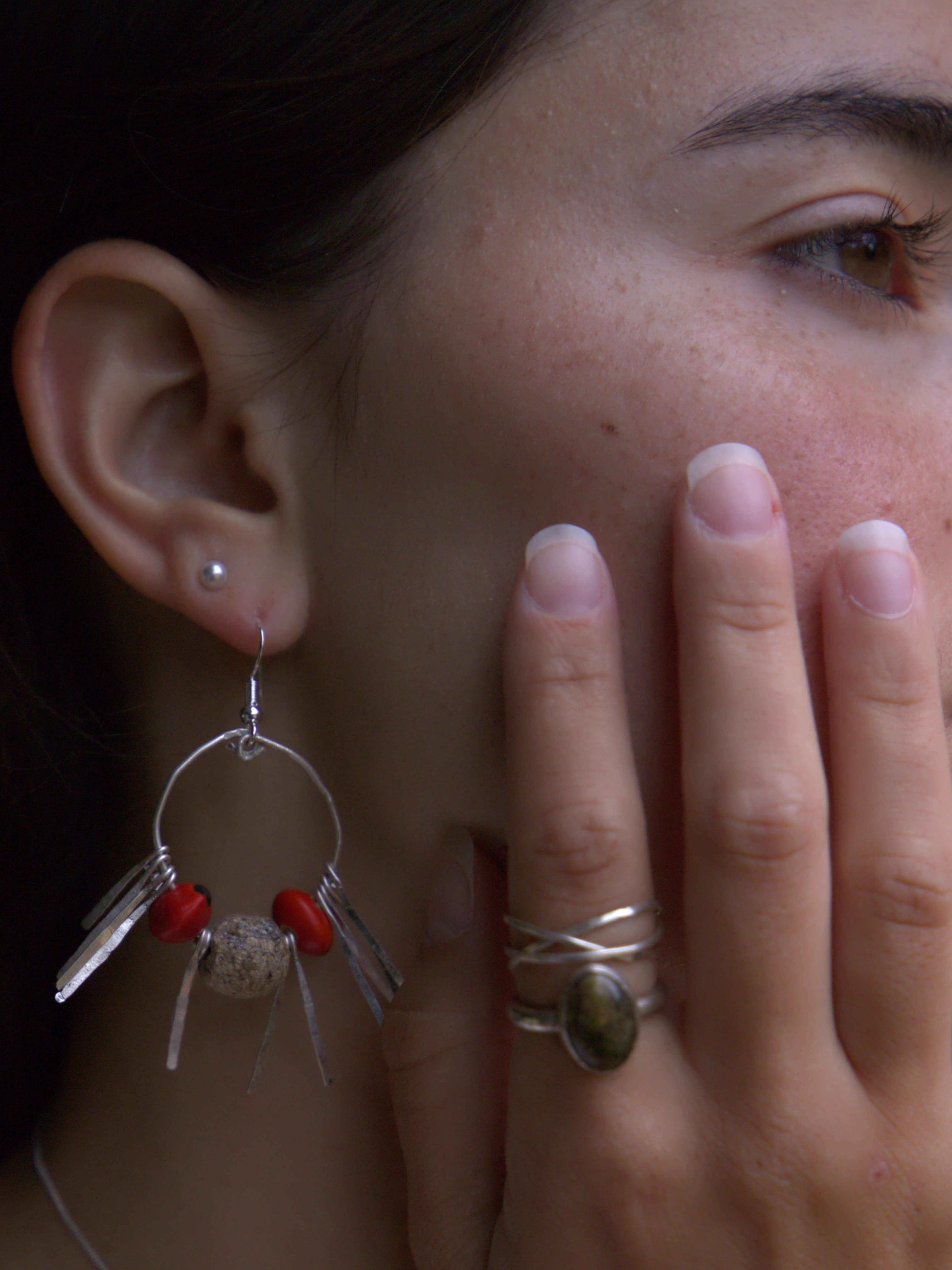 anxiety ring spinning  handmade from three interlinked rings 